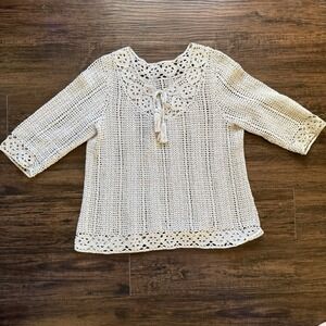 Fairycore Knitted Women's Cottagecore Feminine Y2K Top 3/4 Length Sleeve